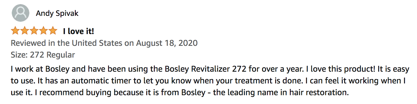 Bosley 272 Laser Cap Review from Amazon Customer
